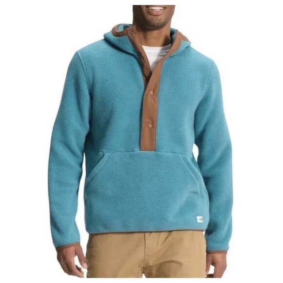 The North Face Other - The North Face Men's Carbondale 1/4 Snap Fleece Hoodie Sz XL Storm Blue/Brown E3